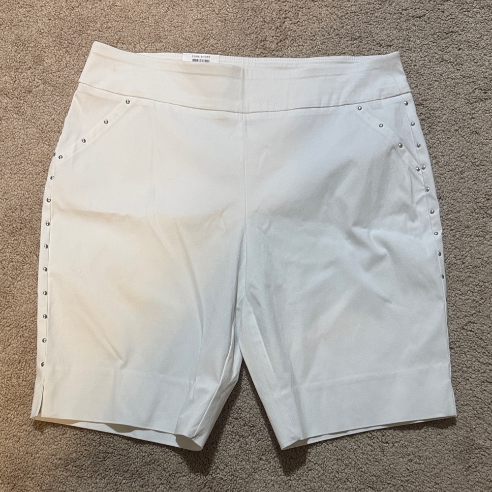 INC International Concepts White Studded Bermudas